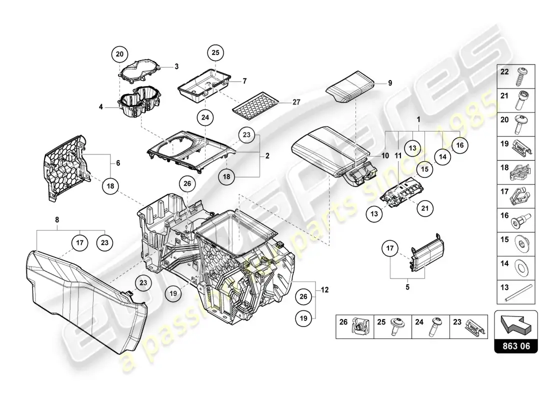 diagrama de pieza que contiene el número de pieza 3b0867190