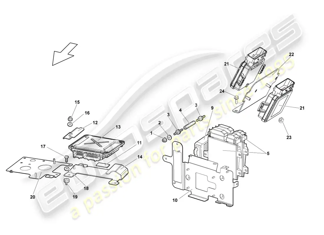 lamborghini reventon roadster unidad de control del motor diagrama de piezas