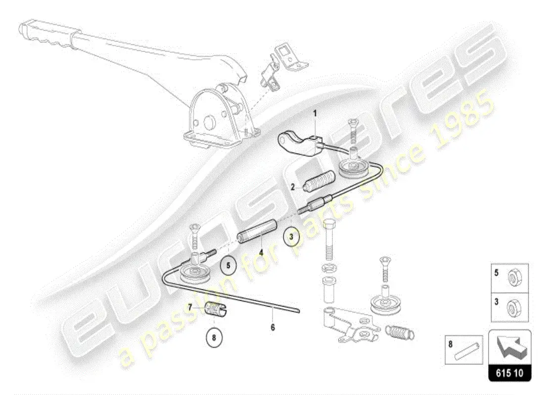 lamborghini diablo vt (1998) freno de mano diagrama de piezas