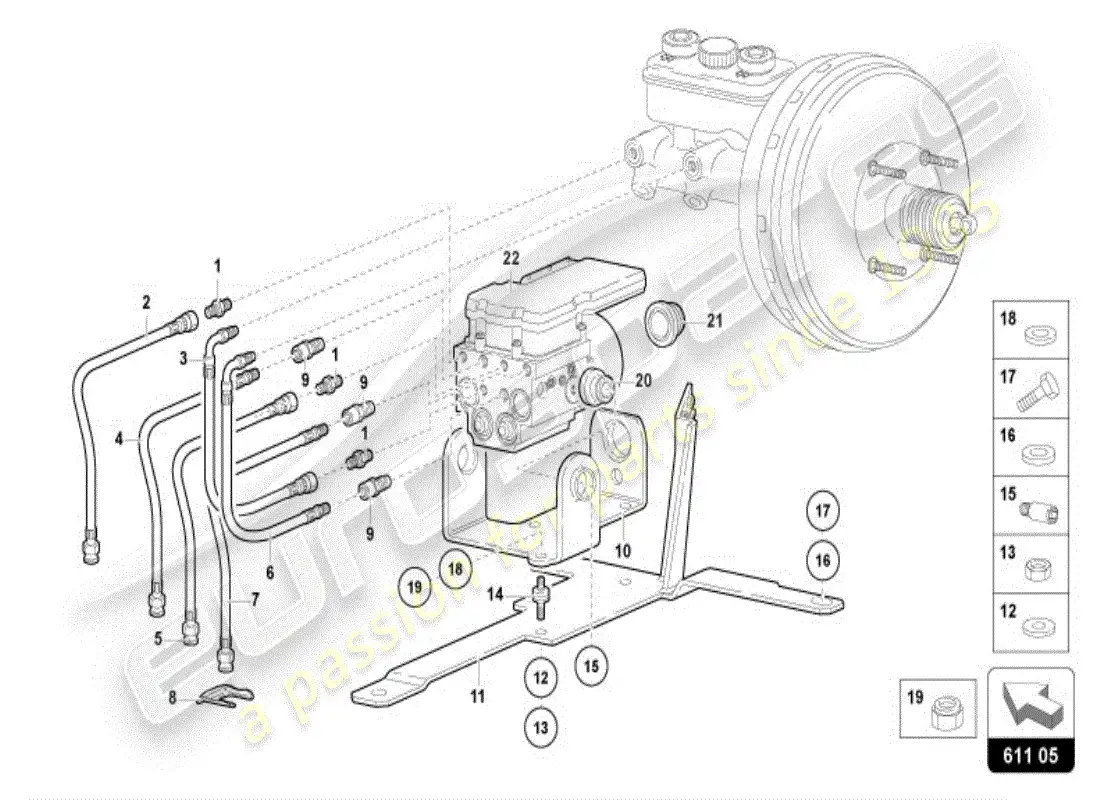 lamborghini diablo vt (1998) ecu abs diagrama de piezas