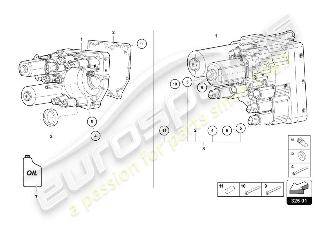 lamborghini countach lpi 800-4 (2022) unidad de control hidráulico diagrama de piezas
