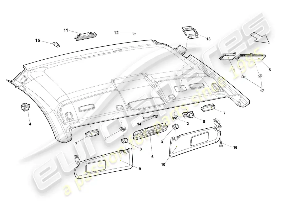 lamborghini gallardo coupe (2006) amplificador aéreo diagrama de piezas