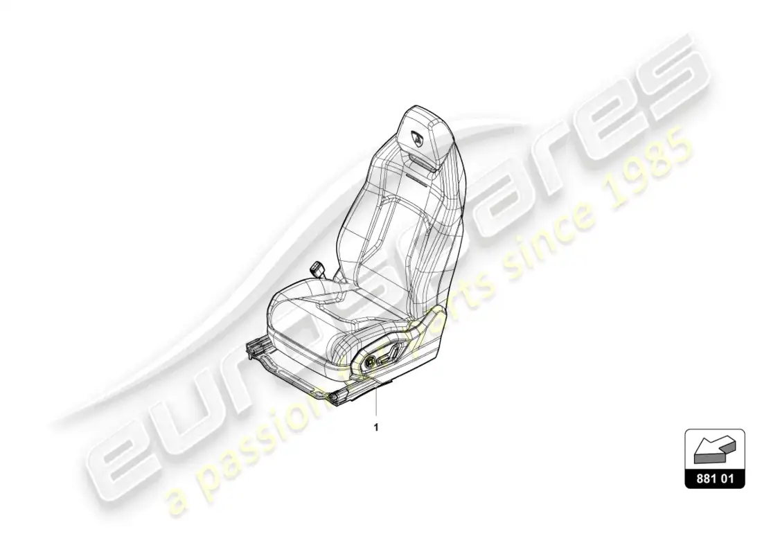 lamborghini urus (2019) asiento delantero completo diagrama de piezas