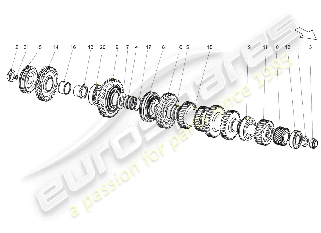 lamborghini gallardo coupe (2004) eje de salida diagrama de piezas