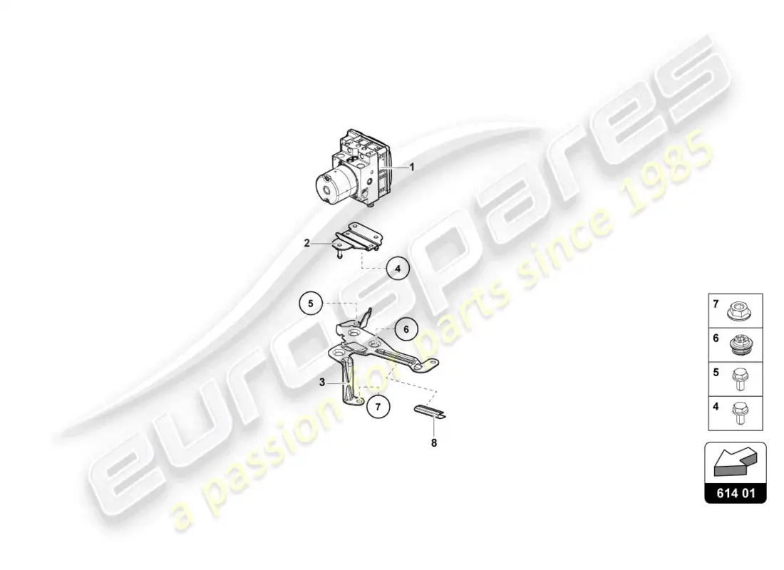 lamborghini sto (2021) unidad abs con unidad de control diagrama de piezas