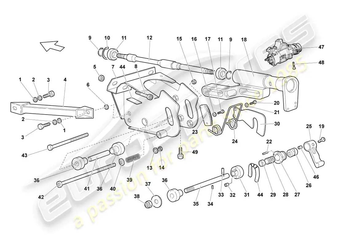 lamborghini reventon roadster columna de dirección diagrama de piezas