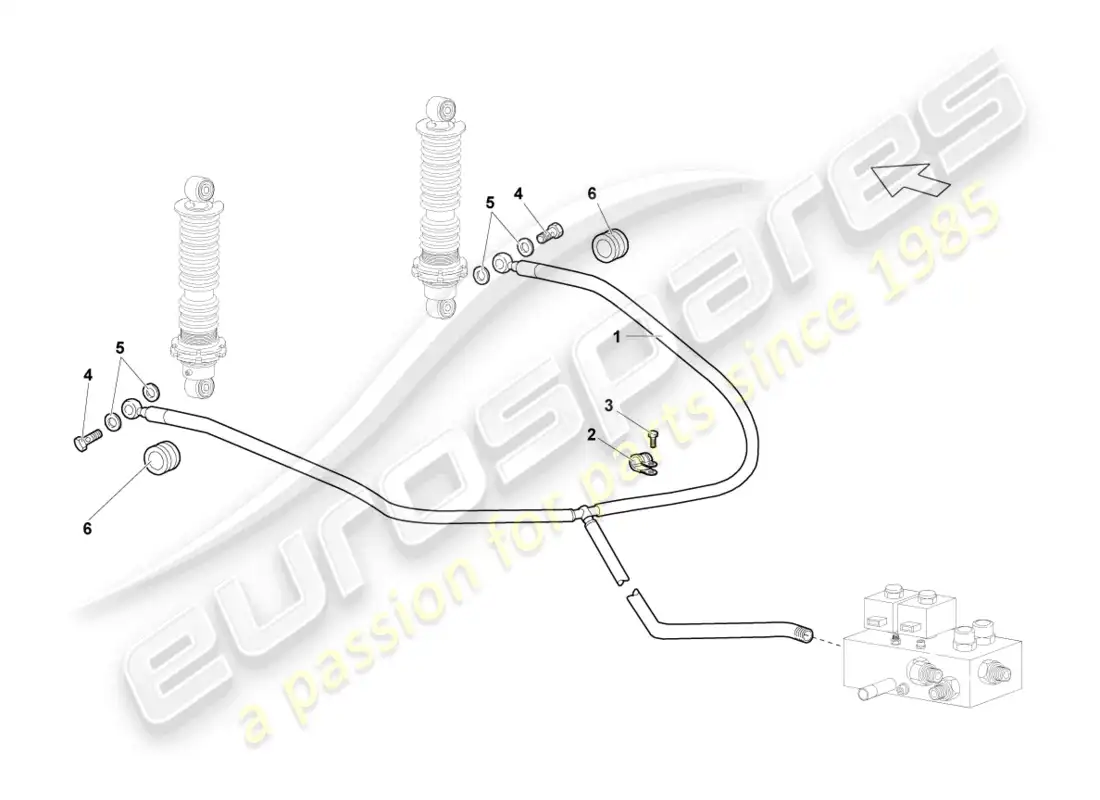 lamborghini reventon roadster chasis (sistema autonivelante) delantero diagrama de piezas