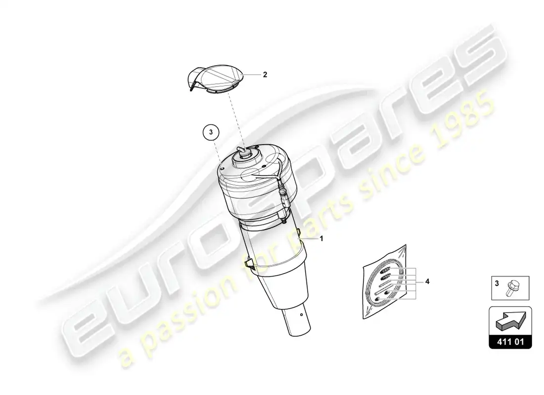 lamborghini urus s (2023) amortiguador de gas diagrama de piezas