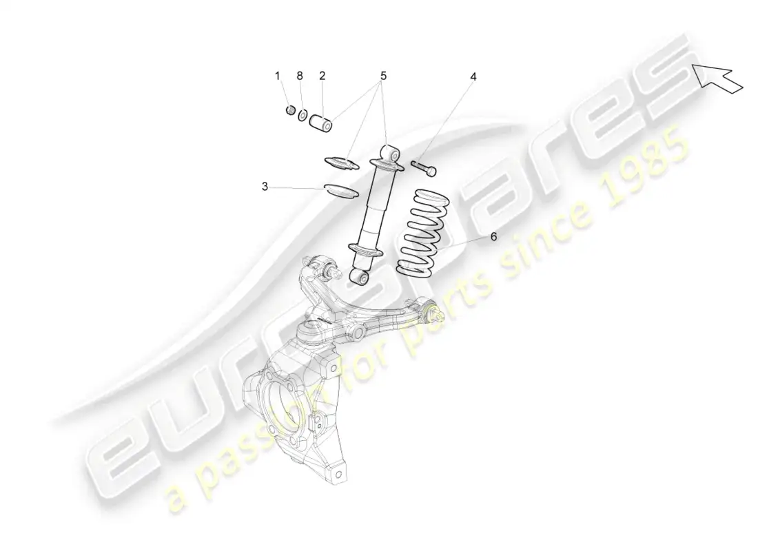 lamborghini lp550-2 spyder (2013) sujetadores y soportes de suspension delantero diagrama de piezas