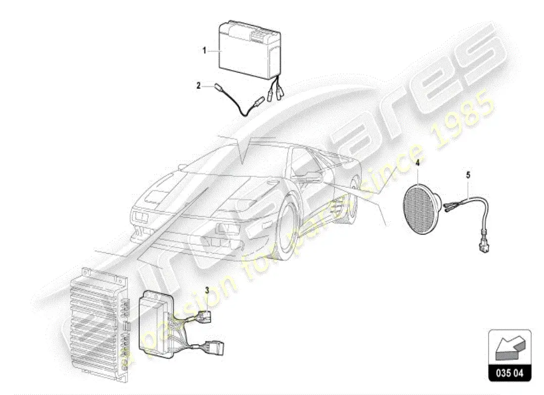 lamborghini diablo vt (1995) unidad de radio diagrama de piezas
