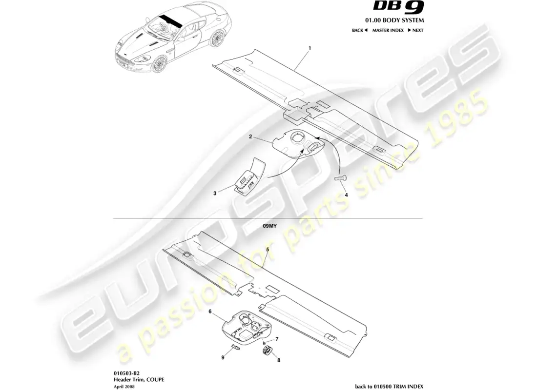 diagrama de pieza que contiene el número de pieza 7g43-03408-baw