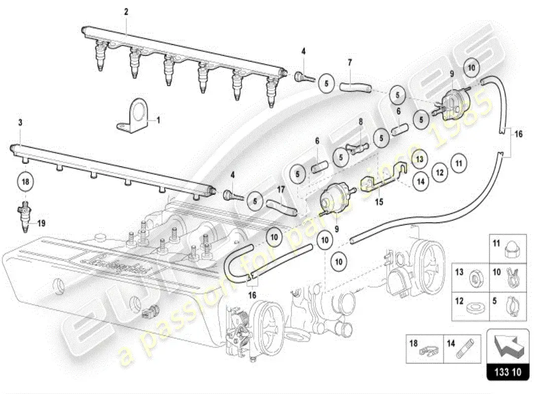 lamborghini diablo vt (1996) diagrama de piezas del sistema de combustible