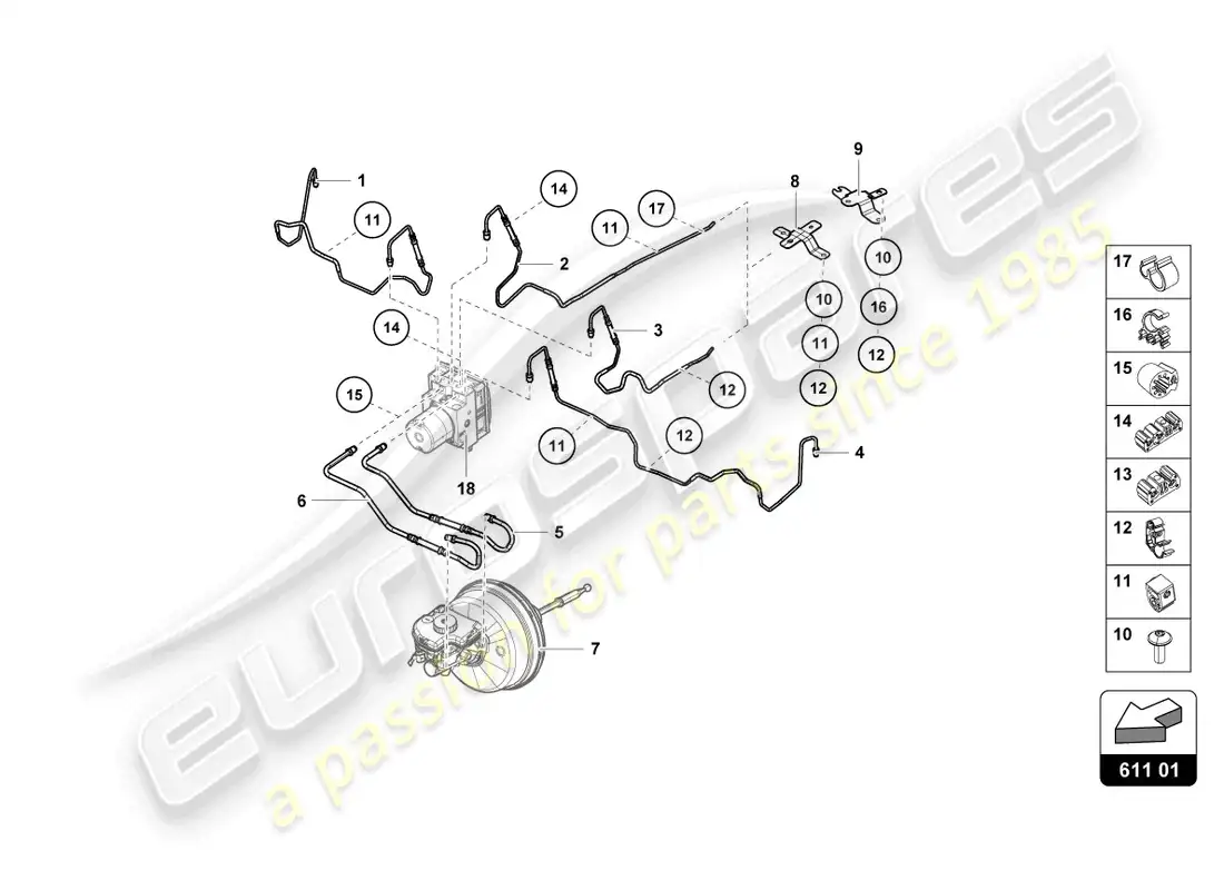 lamborghini sto (2021) línea de freno diagrama de piezas
