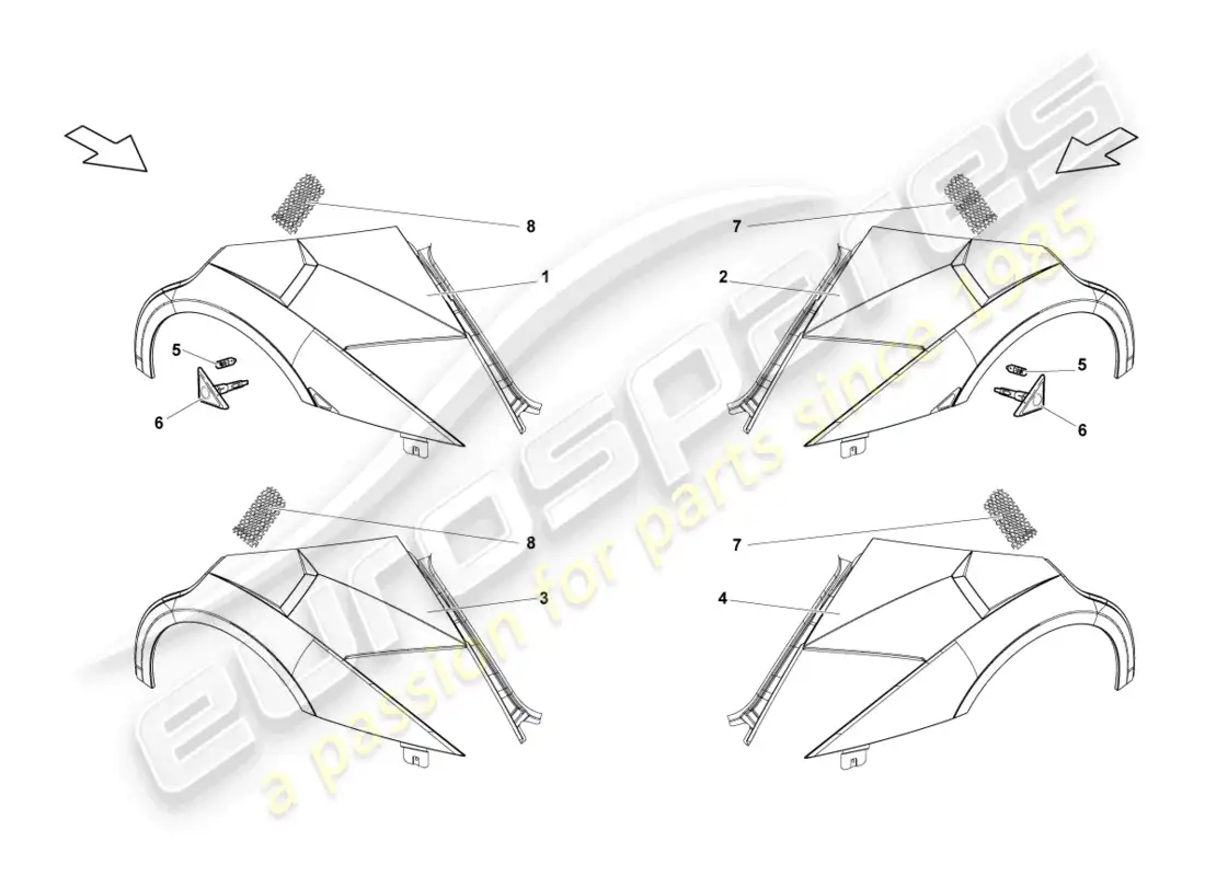 lamborghini lp670-4 sv (2010) ala delantera diagrama de piezas