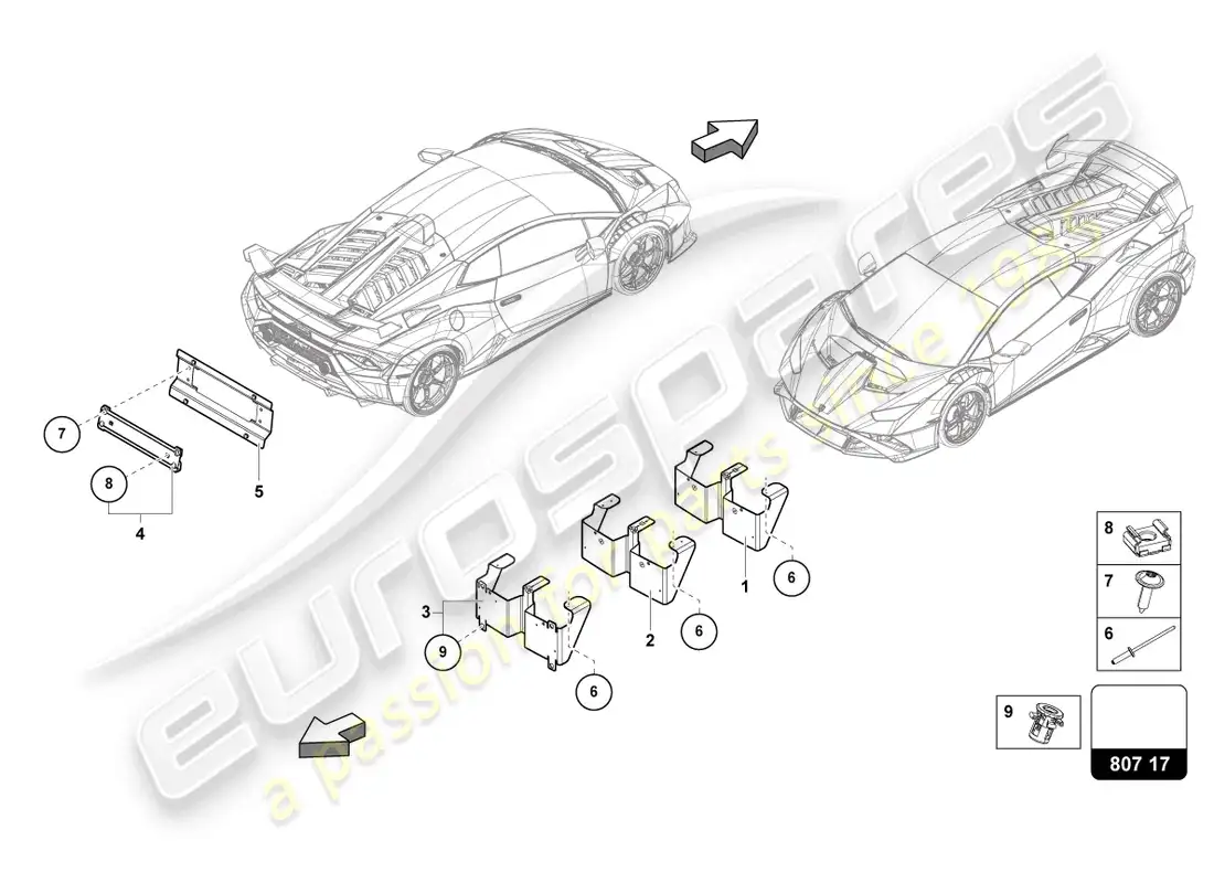lamborghini sto (2023) porta matrícula diagrama de piezas