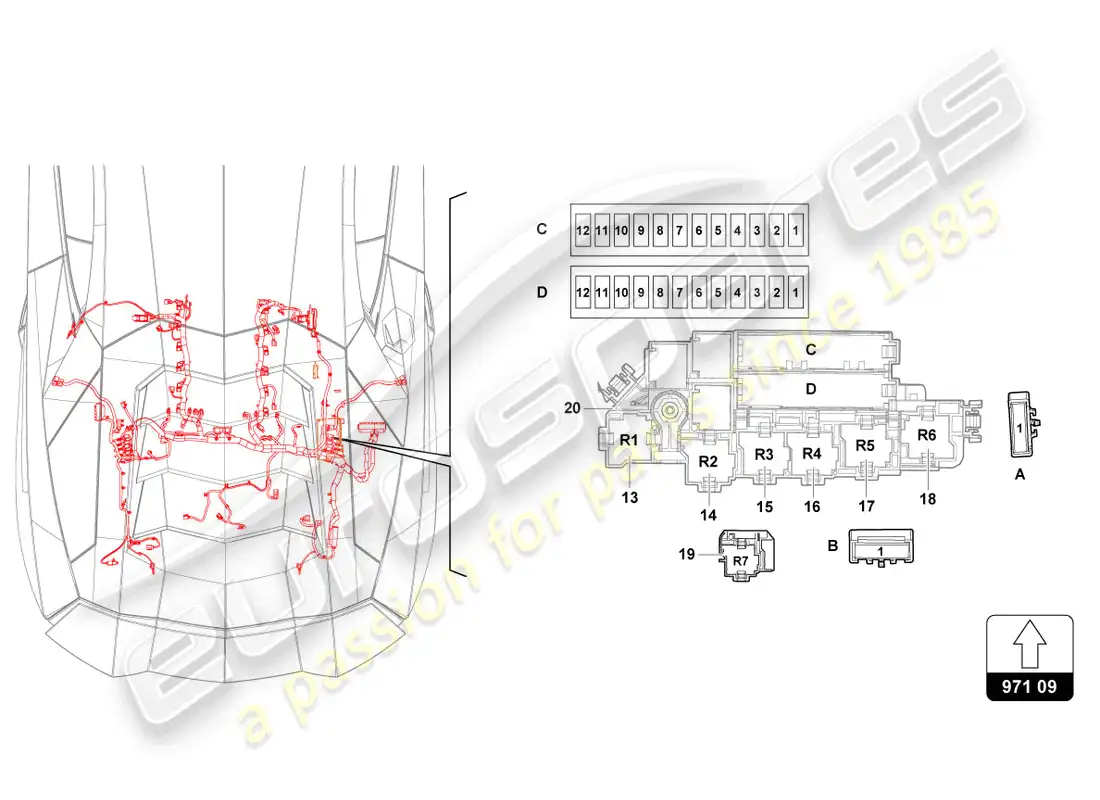 lamborghini countach lpi 800-4 (2022) fusibles diagrama de piezas