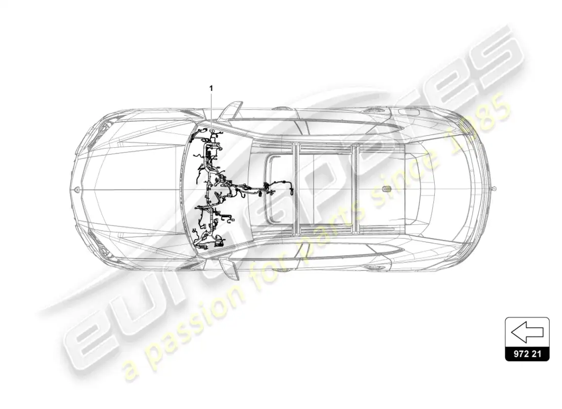 lamborghini urus performante (2023) juego de cableado para el salpicadero diagrama de piezas