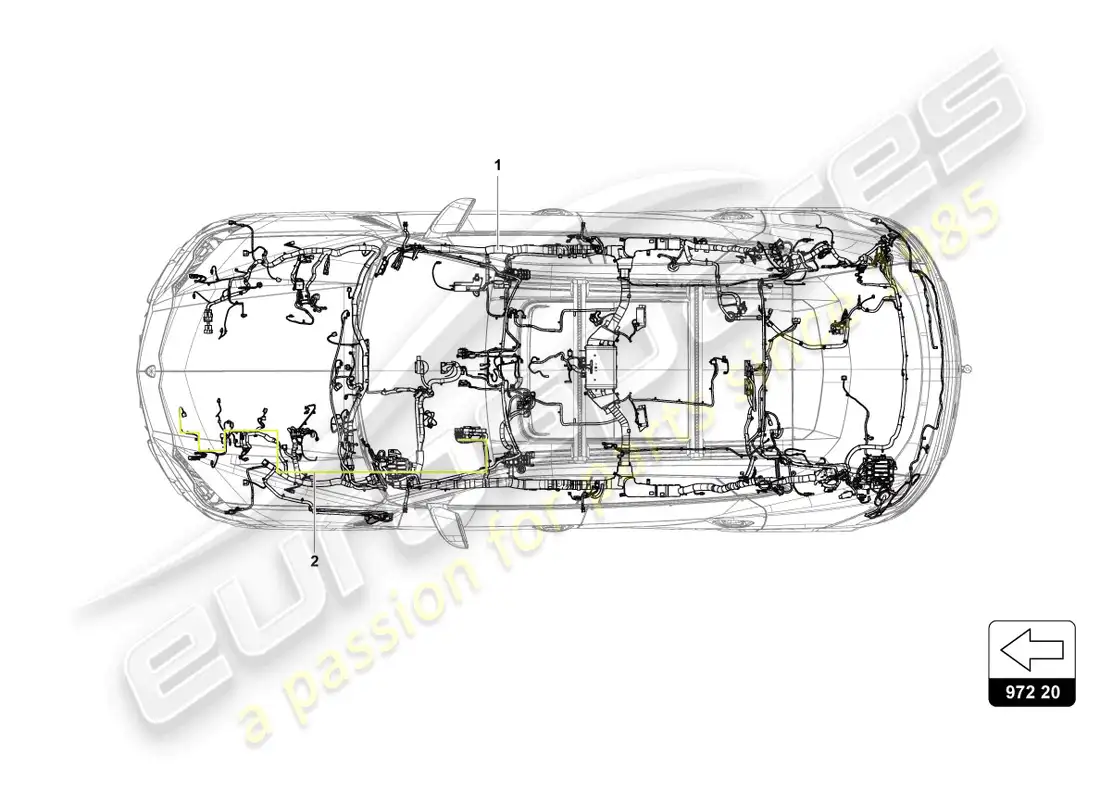 lamborghini urus performante (2023) wiring harness for interior diagrama de piezas