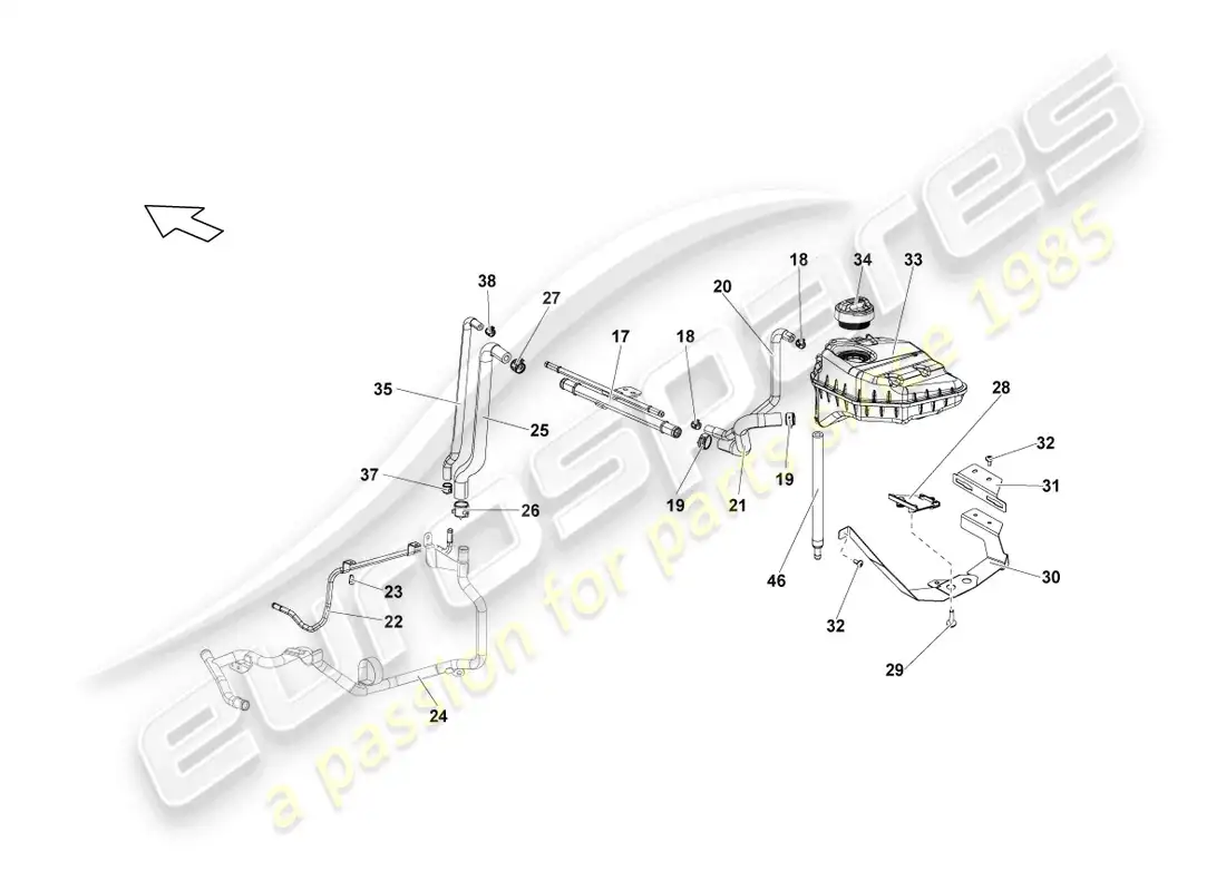 lamborghini lp560-4 spider (2012) reservoir diagrama de piezas