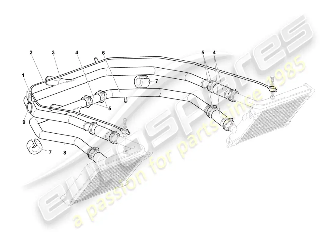 lamborghini lp670-4 sv (2010) sistema de enfriamiento del refrigerante diagrama de piezas
