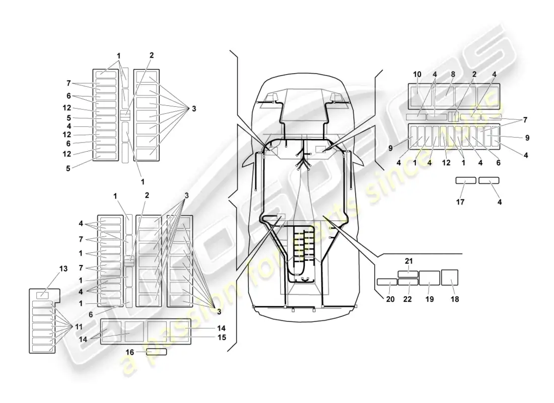 lamborghini reventon roadster electricidad central diagrama de piezas
