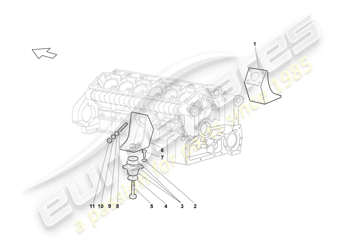 lamborghini lp670-4 sv (2010) fijación de piezas para motor diagrama de piezas