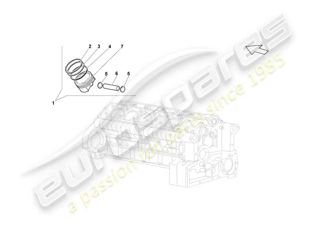 lamborghini reventon pistón diagrama de piezas