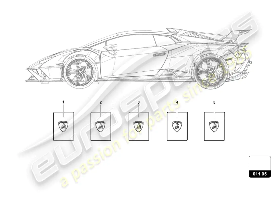 lamborghini sto (2022) billetera para vehículo diagrama de piezas