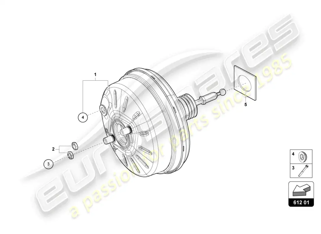 lamborghini urus (2022) servo freno diagrama de piezas