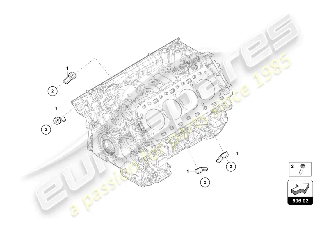 lamborghini urus (2022) sensor de detonacion diagrama de piezas
