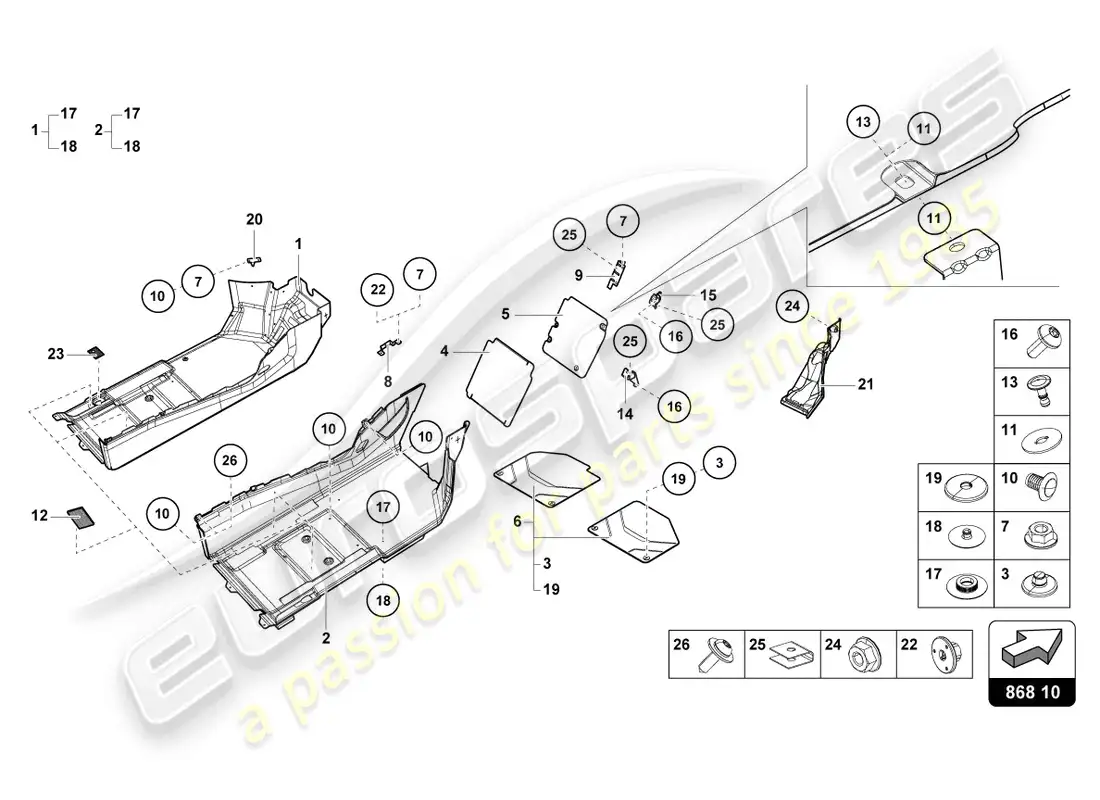 lamborghini sto (2022) noise insulation plate diagrama de piezas
