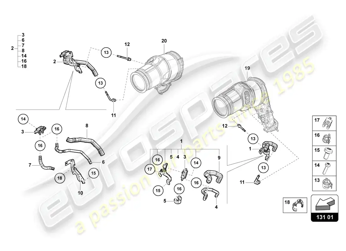 lamborghini urus (2022) línea de control con transmisor de diferencia de presión opf diagrama de piezas