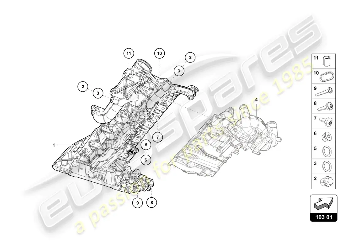 lamborghini sto (2021) cárter de aceite del motor diagrama de piezas