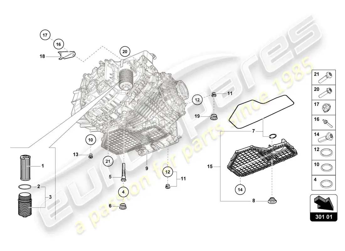 lamborghini tecnica (2023) filtro de aceite diagrama de piezas