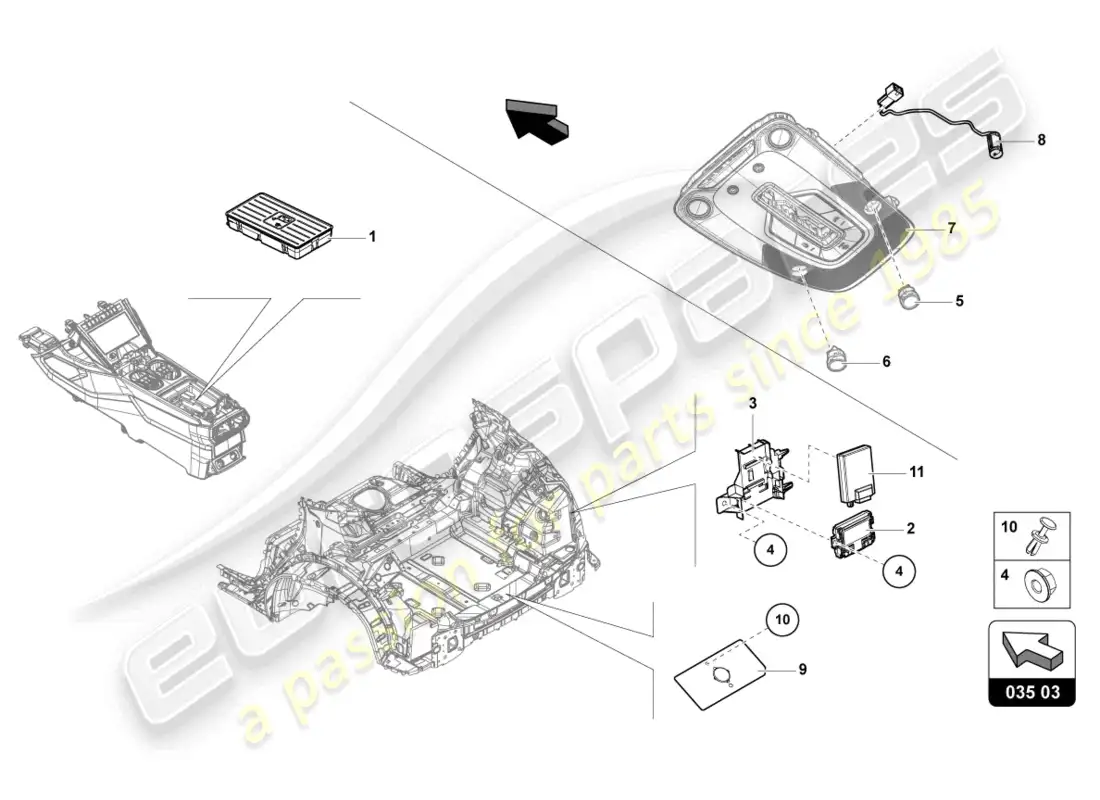 lamborghini urus performante (2023) piezas eléctricas para preparación de celulares diagrama de piezas