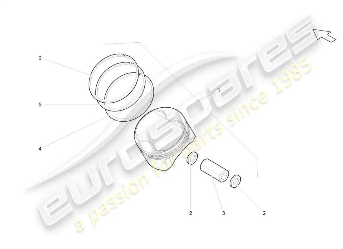 lamborghini gallardo spyder (2008) pistón diagrama de piezas