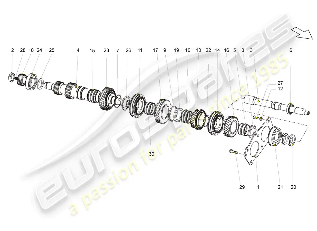 lamborghini gallardo coupe (2004) eje de entrada diagrama de piezas