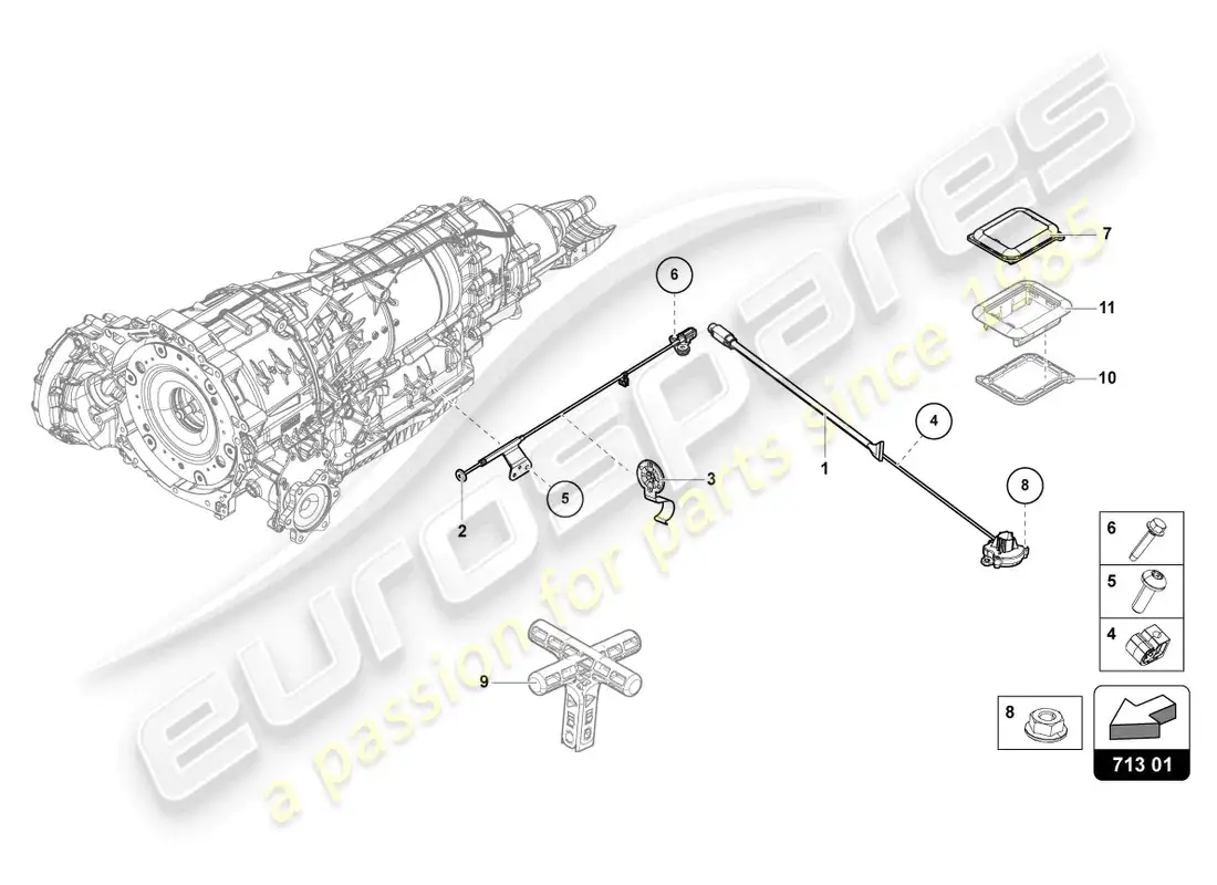 lamborghini urus (2020) mecanismo selector diagrama de piezas