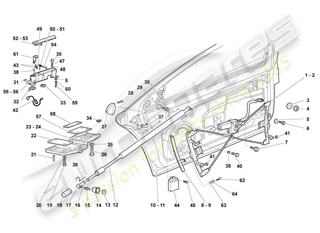lamborghini reventon regulador de ventana diagrama de piezas