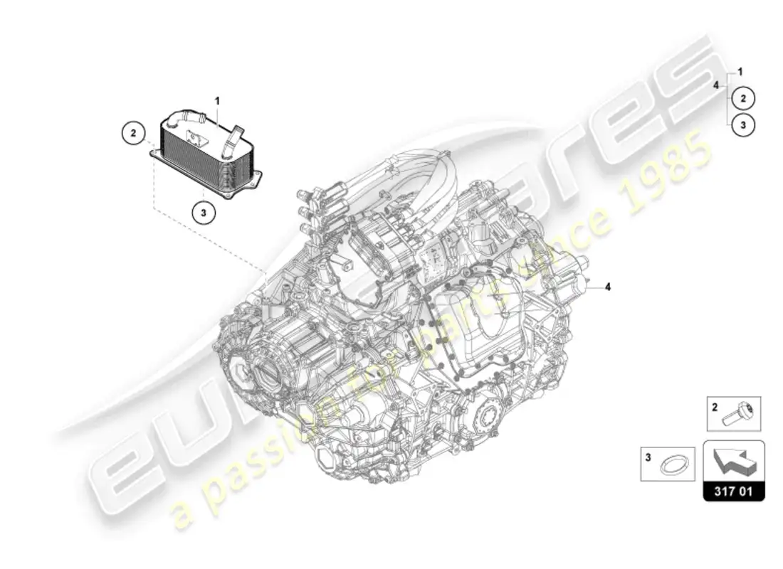 lamborghini revuelto coupe (2024) gear oil cooler diagrama de piezas