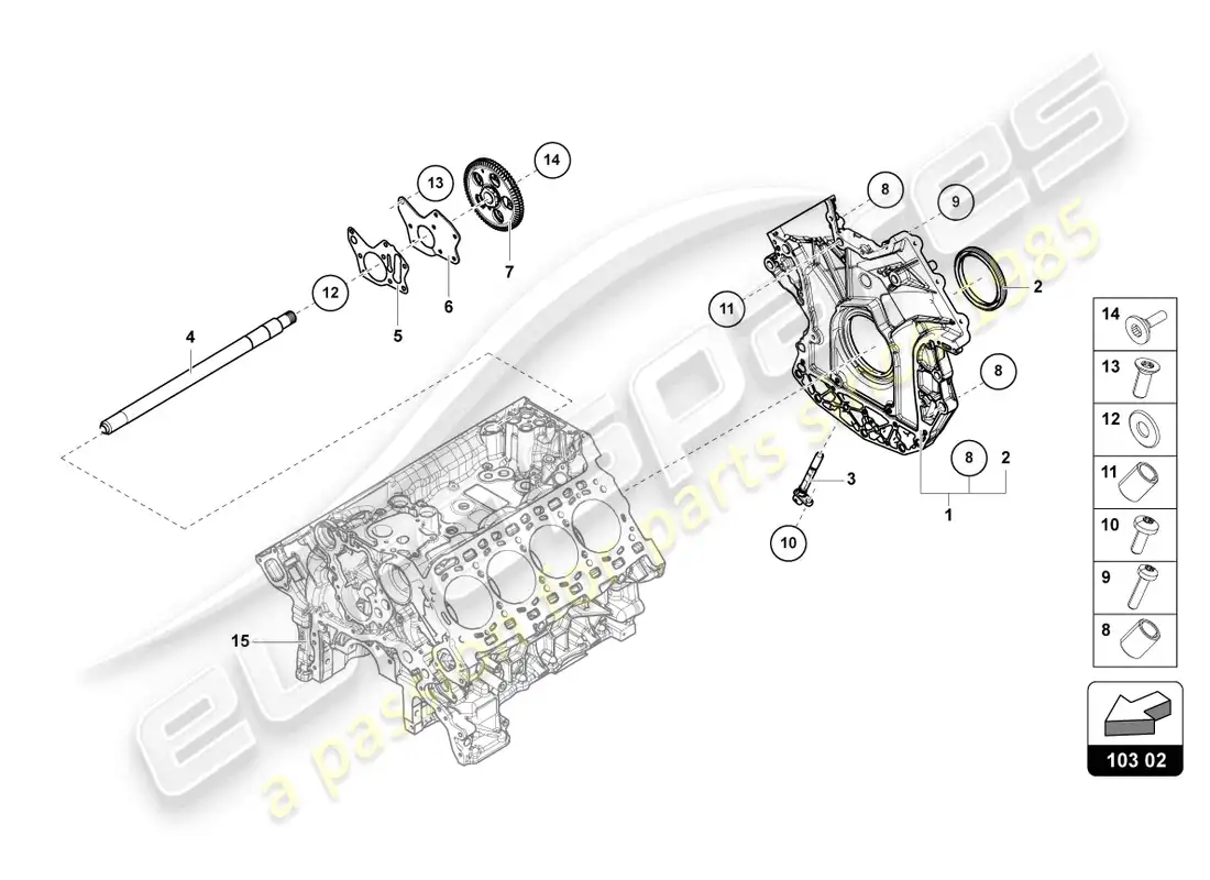 lamborghini urus (2019) cárter de aceite diagrama de piezas
