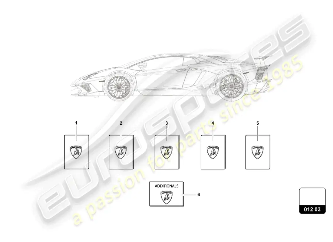 lamborghini countach lpi 800-4 (2022) 1 establecer literatura del vehículo diagrama de piezas