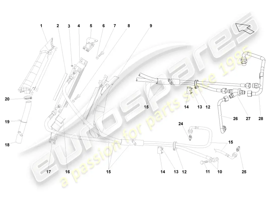 lamborghini gallardo spyder (2006) gear oil cooler diagrama de piezas