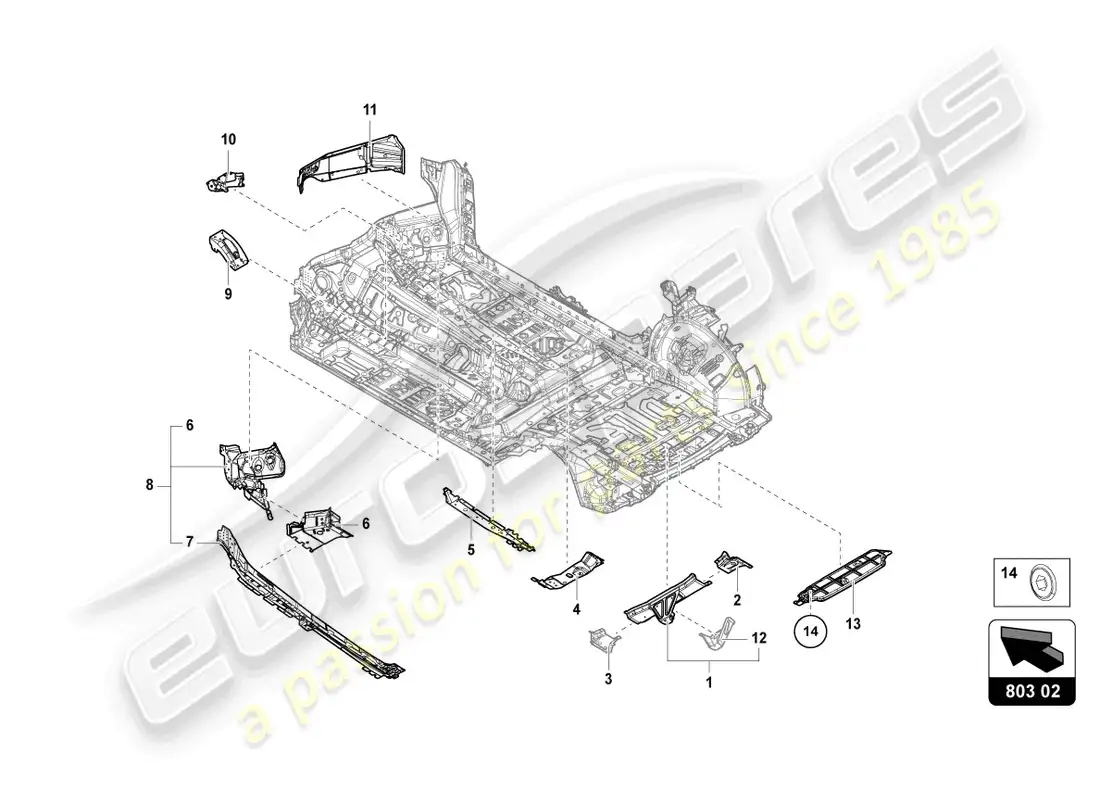 lamborghini urus (2021) bajos diagrama de piezas