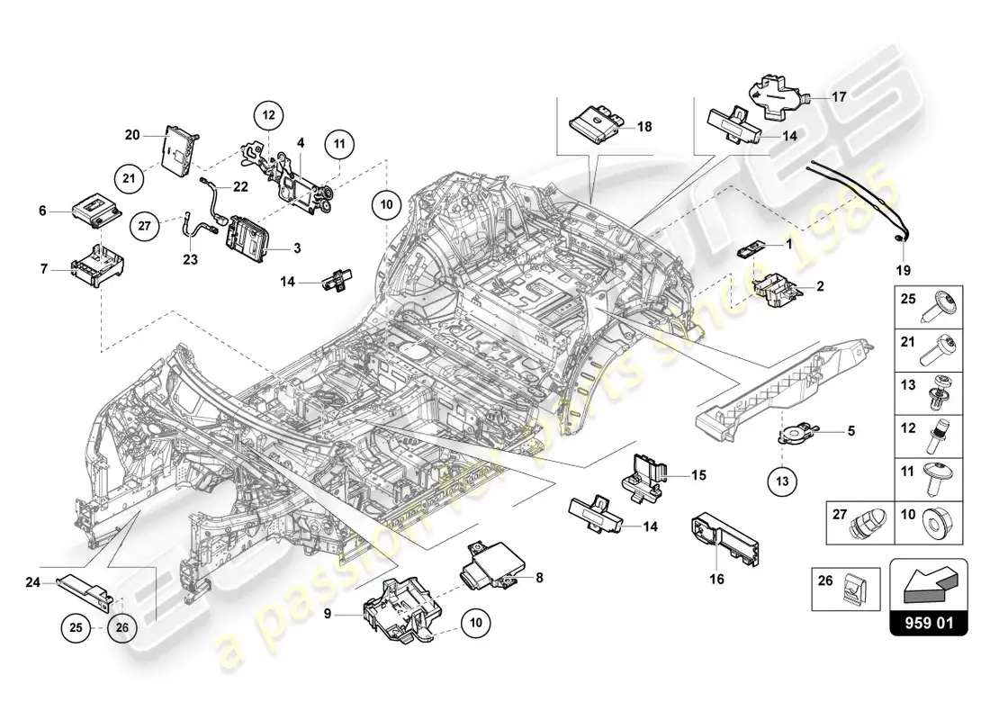 lamborghini urus (2022) unidad de control para porton trasero diagrama de piezas
