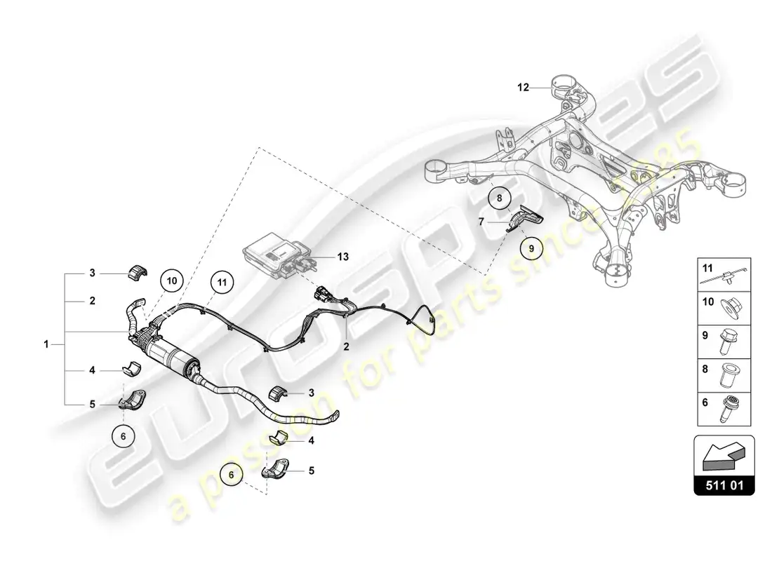lamborghini urus (2022) unidad de control para estabilizadores diagrama de piezas