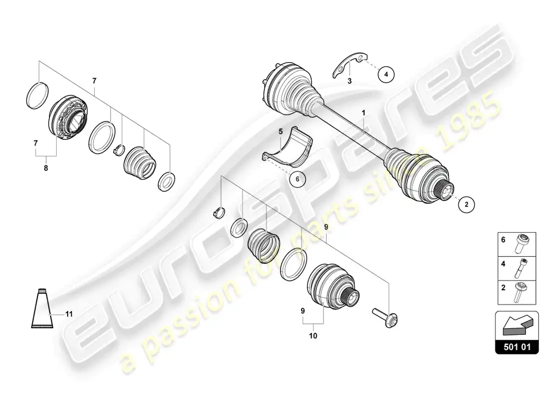 lamborghini urus (2022) eje diagrama de piezas
