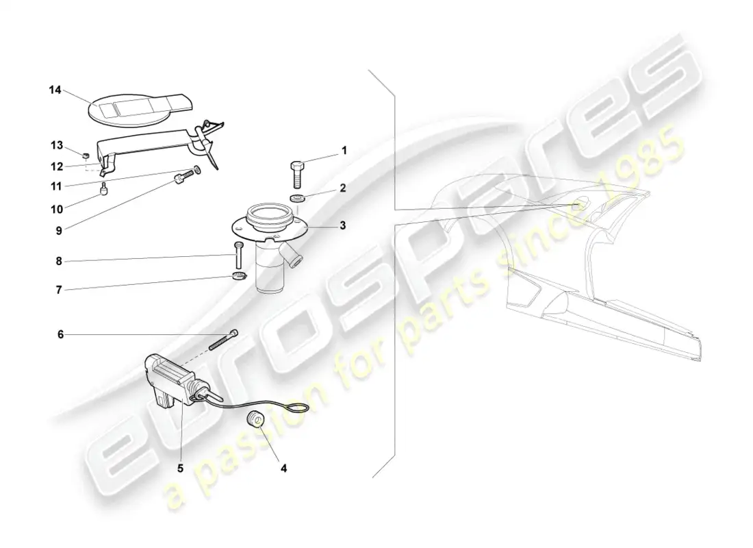 lamborghini lp670-4 sv (2010) tapa de llenado de combustible diagrama de piezas