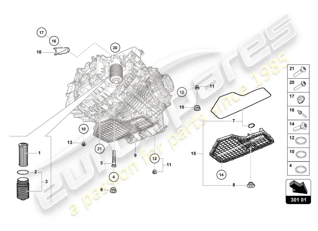 lamborghini sto (2022) filtro de aceite diagrama de piezas
