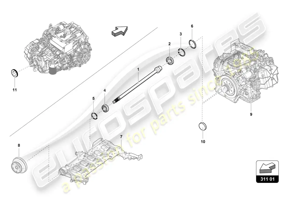 lamborghini sto (2022) eje de entrada diagrama de piezas